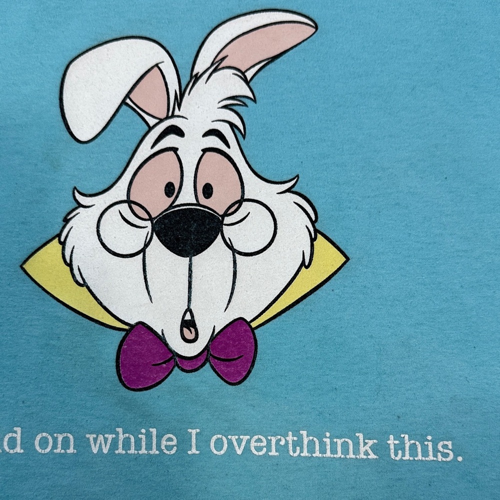 Disney Blue and Pink White Rabbit Tee - Picture 6 of 7